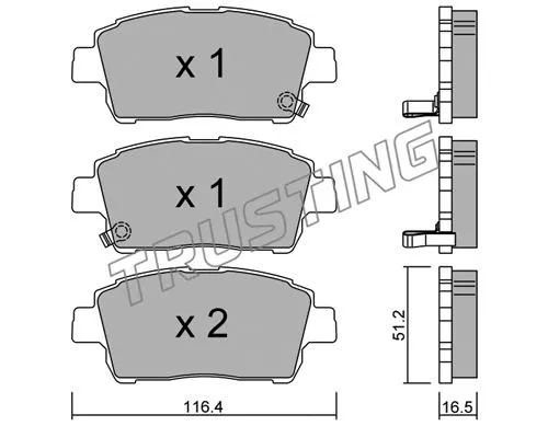 438.0 TRUSTING Комплект тормозных колодок, дисковый тормоз (фото 1)