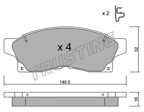460.0 TRUSTING Комплект тормозных колодок, дисковый тормоз (фото 1)