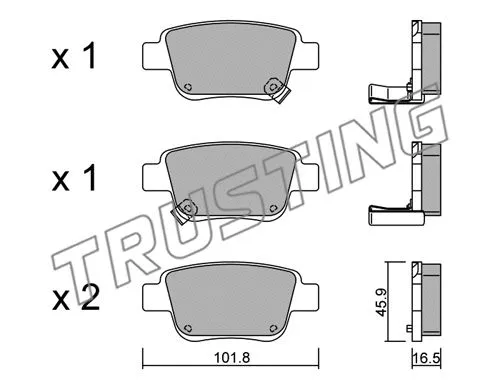 467.0 TRUSTING Комплект тормозных колодок, дисковый тормоз (фото 1)