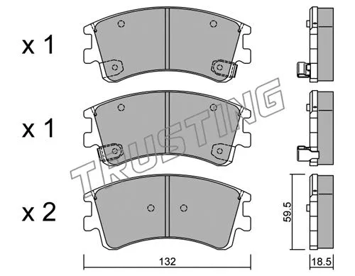 492.0 TRUSTING Комплект тормозных колодок, дисковый тормоз (фото 1)