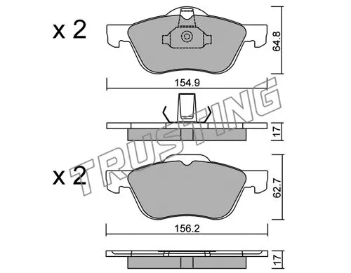 505.0 TRUSTING Комплект тормозных колодок, дисковый тормоз (фото 1)