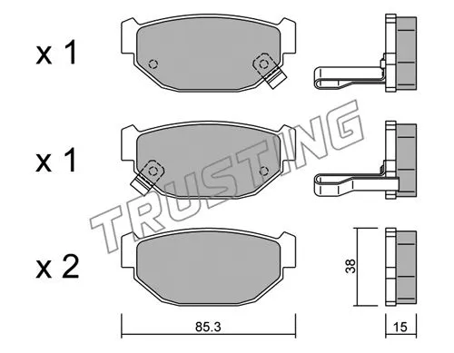 515.0 TRUSTING Комплект тормозных колодок, дисковый тормоз (фото 1)