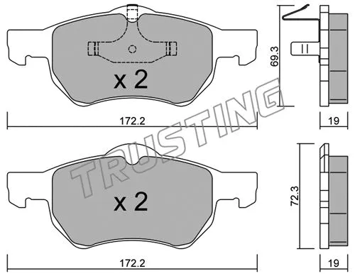 539.0 TRUSTING Комплект тормозных колодок, дисковый тормоз (фото 1)