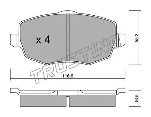 544.0 TRUSTING Комплект тормозных колодок, дисковый тормоз (фото 1)