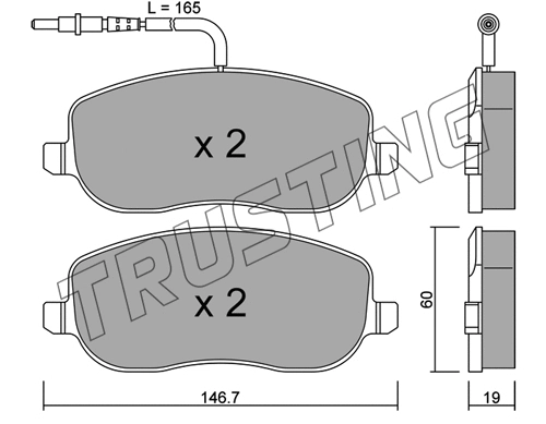 546.2 TRUSTING Комплект тормозных колодок, дисковый тормоз (фото 1)