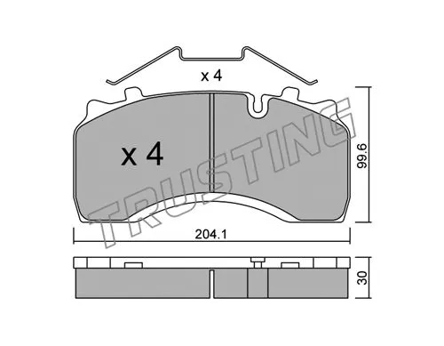 606.0 TRUSTING Комплект тормозных колодок, дисковый тормоз (фото 1)