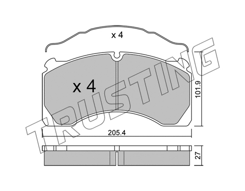 619.0 TRUSTING Комплект тормозных колодок, дисковый тормоз (фото 1)
