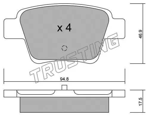 655.0 TRUSTING Комплект тормозных колодок, дисковый тормоз (фото 1)