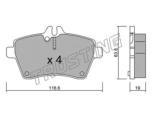 662.0 TRUSTING Комплект тормозных колодок, дисковый тормоз (фото 1)