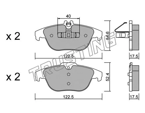 682.2 TRUSTING Комплект тормозных колодок, дисковый тормоз (фото 1)