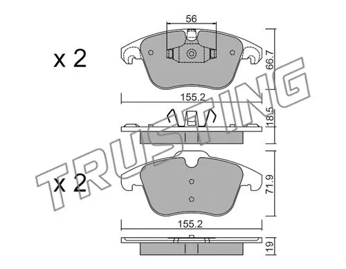 691.3 TRUSTING Комплект тормозных колодок, дисковый тормоз (фото 1)