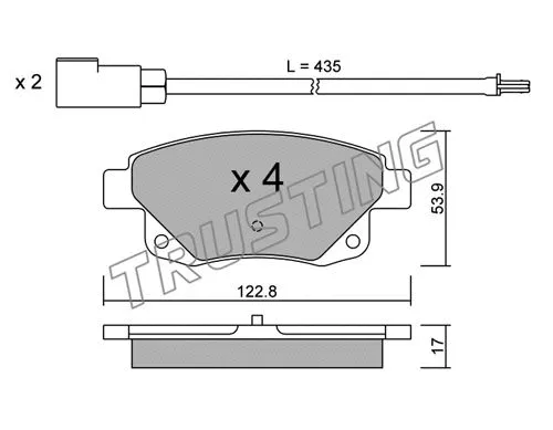 697.0 TRUSTING Комплект тормозных колодок, дисковый тормоз (фото 1)