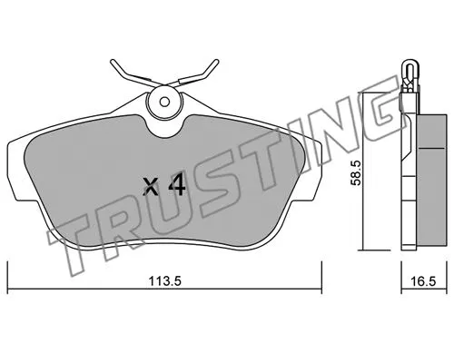 728.0 TRUSTING Комплект тормозных колодок, дисковый тормоз (фото 1)