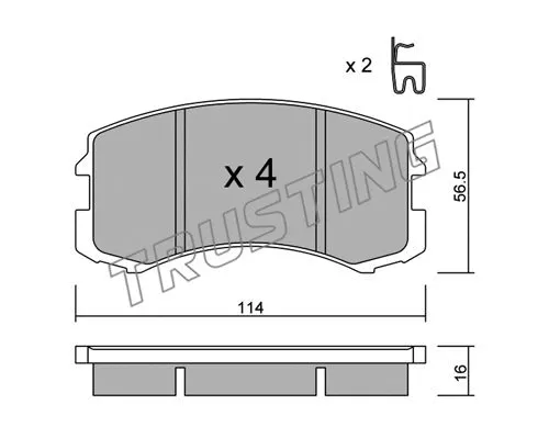 752.0 TRUSTING Комплект тормозных колодок, дисковый тормоз (фото 1)