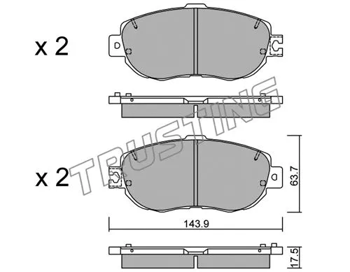 772.1 TRUSTING Комплект тормозных колодок, дисковый тормоз (фото 1)