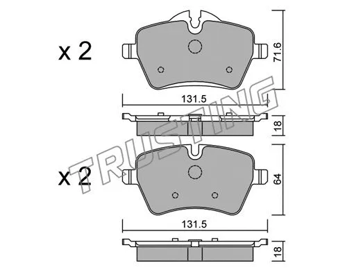 784.0 TRUSTING Комплект тормозных колодок, дисковый тормоз (фото 1)