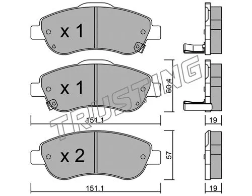 805.0 TRUSTING Комплект тормозных колодок, дисковый тормоз (фото 1)
