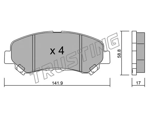 808.0 TRUSTING Комплект тормозных колодок, дисковый тормоз (фото 1)