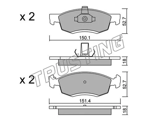 818.0 TRUSTING Комплект тормозных колодок, дисковый тормоз (фото 1)
