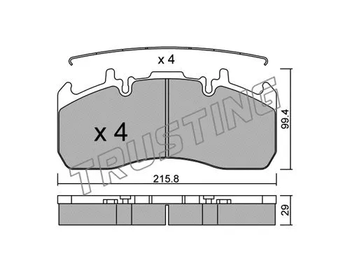 824.0 TRUSTING Комплект тормозных колодок, дисковый тормоз (фото 1)