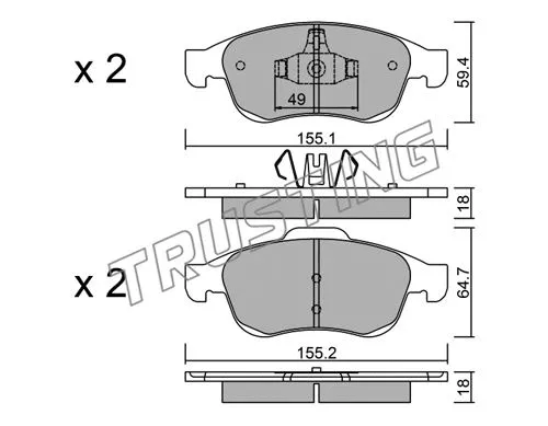 833.0 TRUSTING Комплект тормозных колодок, дисковый тормоз (фото 1)