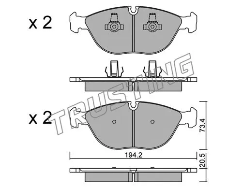 845.0 TRUSTING Комплект тормозных колодок, дисковый тормоз (фото 1)