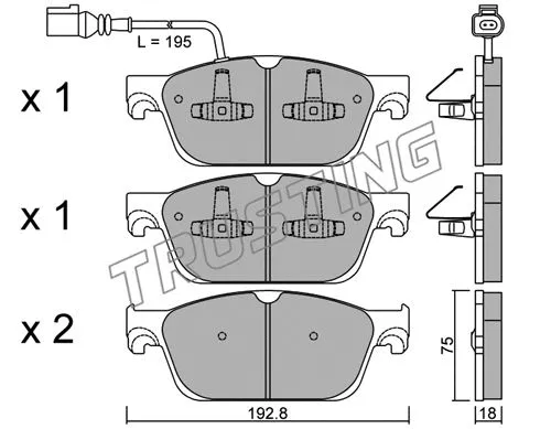 848.0 TRUSTING Комплект тормозных колодок, дисковый тормоз (фото 1)