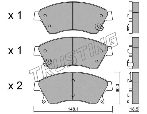 855.0 TRUSTING Комплект тормозных колодок, дисковый тормоз (фото 1)