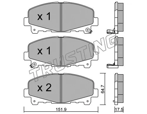884.0 TRUSTING Комплект тормозных колодок, дисковый тормоз (фото 1)