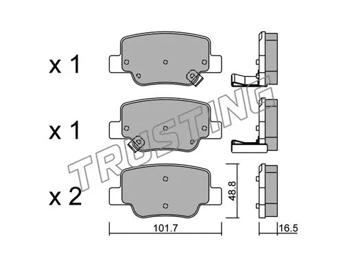 897.0 TRUSTING Комплект тормозных колодок, дисковый тормоз (фото 1)