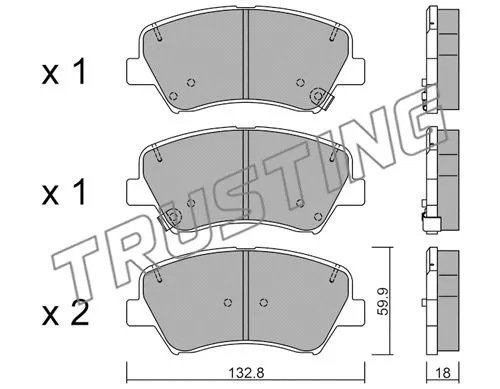 960.0 TRUSTING Комплект тормозных колодок, дисковый тормоз (фото 1)