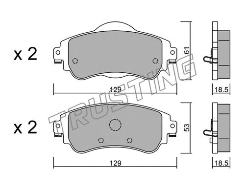 965.0 TRUSTING Комплект тормозных колодок, дисковый тормоз (фото 1)
