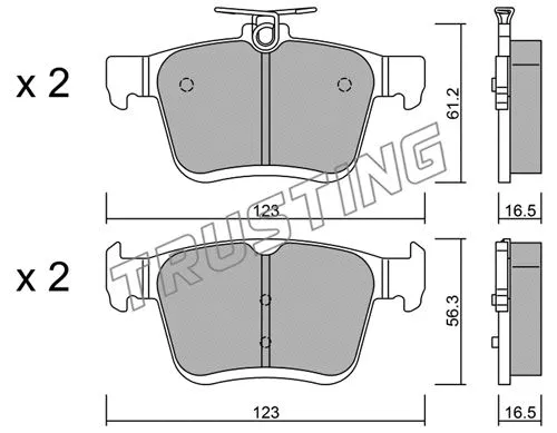 967.0 TRUSTING Комплект тормозных колодок, дисковый тормоз (фото 1)