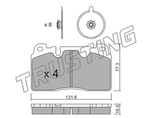 995.0-141 TRUSTING Комплект тормозных колодок, дисковый тормоз (фото 1)