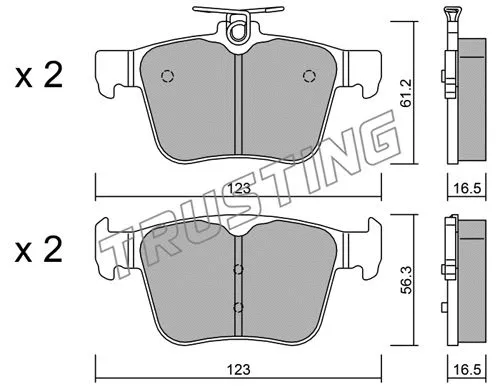 997.0 TRUSTING Комплект тормозных колодок, дисковый тормоз (фото 1)