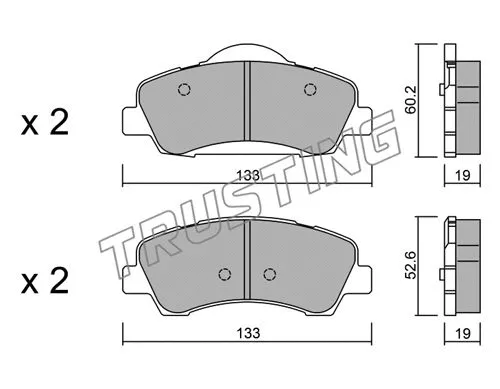 998.0 TRUSTING Комплект тормозных колодок, дисковый тормоз (фото 1)