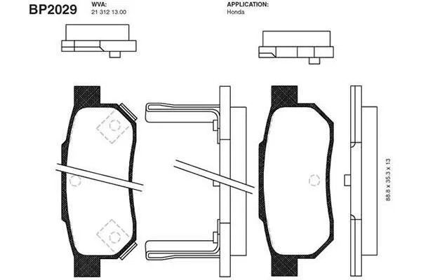 BP-2029 KAVO PARTS Комплект тормозных колодок, дисковый тормоз (фото 1)