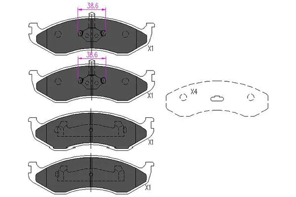 BP-4017 KAVO PARTS Комплект тормозных колодок, дисковый тормоз (фото 1)