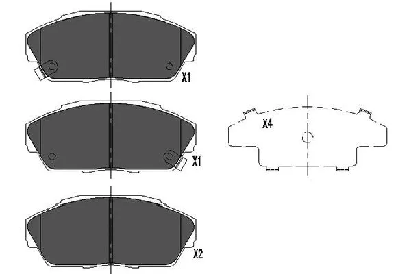 KBP-2027 KAVO PARTS Комплект тормозных колодок, дисковый тормоз (фото 1)