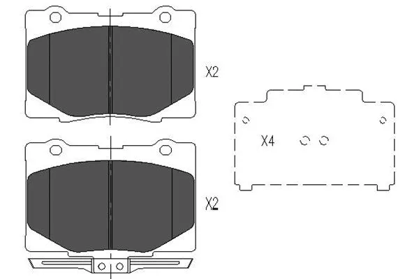 KBP-2048 KAVO PARTS Комплект тормозных колодок, дисковый тормоз (фото 1)