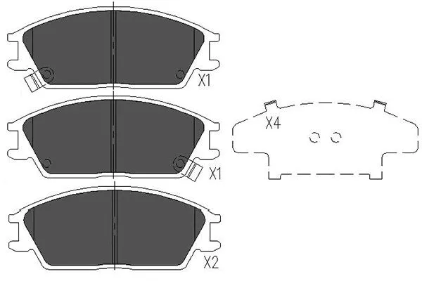 KBP-3028 KAVO PARTS Комплект тормозных колодок, дисковый тормоз (фото 1)