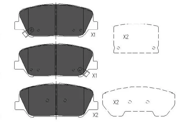KBP-3042 KAVO PARTS Комплект тормозных колодок, дисковый тормоз (фото 1)