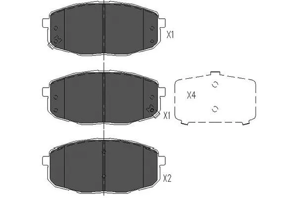 KBP-4004 KAVO PARTS Комплект тормозных колодок, дисковый тормоз (фото 1)