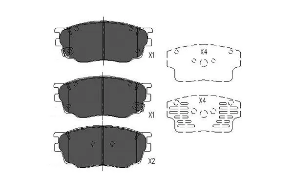 KBP-4511 KAVO PARTS Комплект тормозных колодок, дисковый тормоз (фото 1)