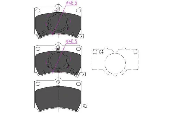 KBP-4517 KAVO PARTS Комплект тормозных колодок, дисковый тормоз (фото 1)