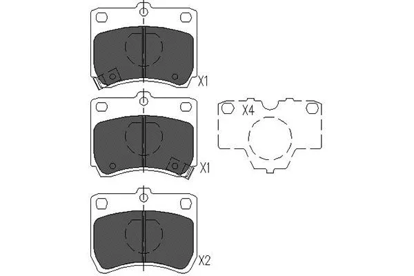 KBP-4520 KAVO PARTS Комплект тормозных колодок, дисковый тормоз (фото 1)