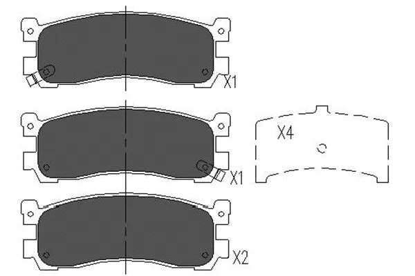 KBP-4543 KAVO PARTS Комплект тормозных колодок, дисковый тормоз (фото 1)