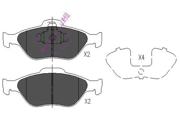 KBP-4545 KAVO PARTS Комплект тормозных колодок, дисковый тормоз (фото 1)