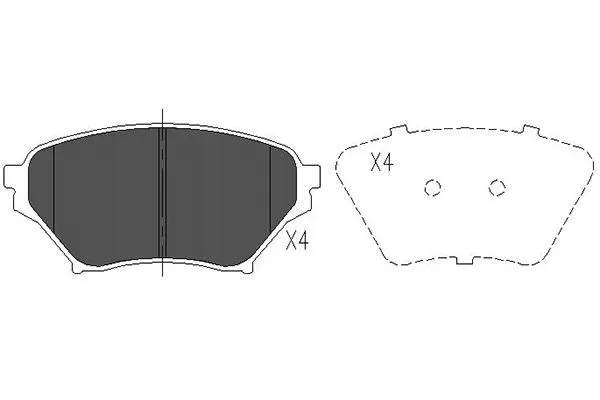 KBP-4549 KAVO PARTS Комплект тормозных колодок, дисковый тормоз (фото 1)