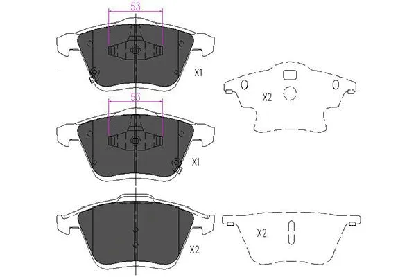 KBP-4553 KAVO PARTS Комплект тормозных колодок, дисковый тормоз (фото 1)